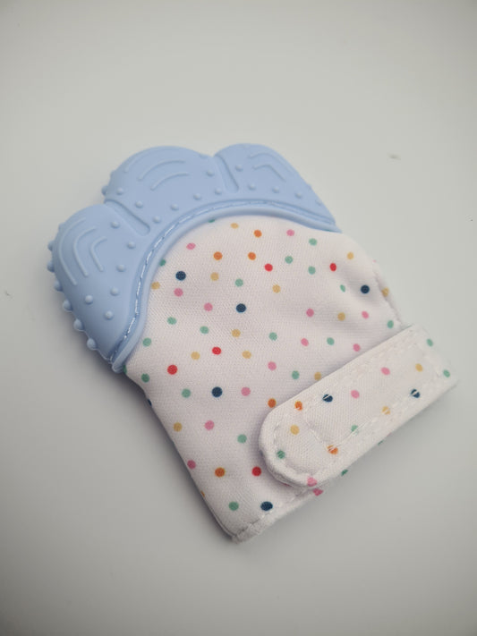 Silicone Baby Teething Mitten – Blue Self-Soothing Teether Glove