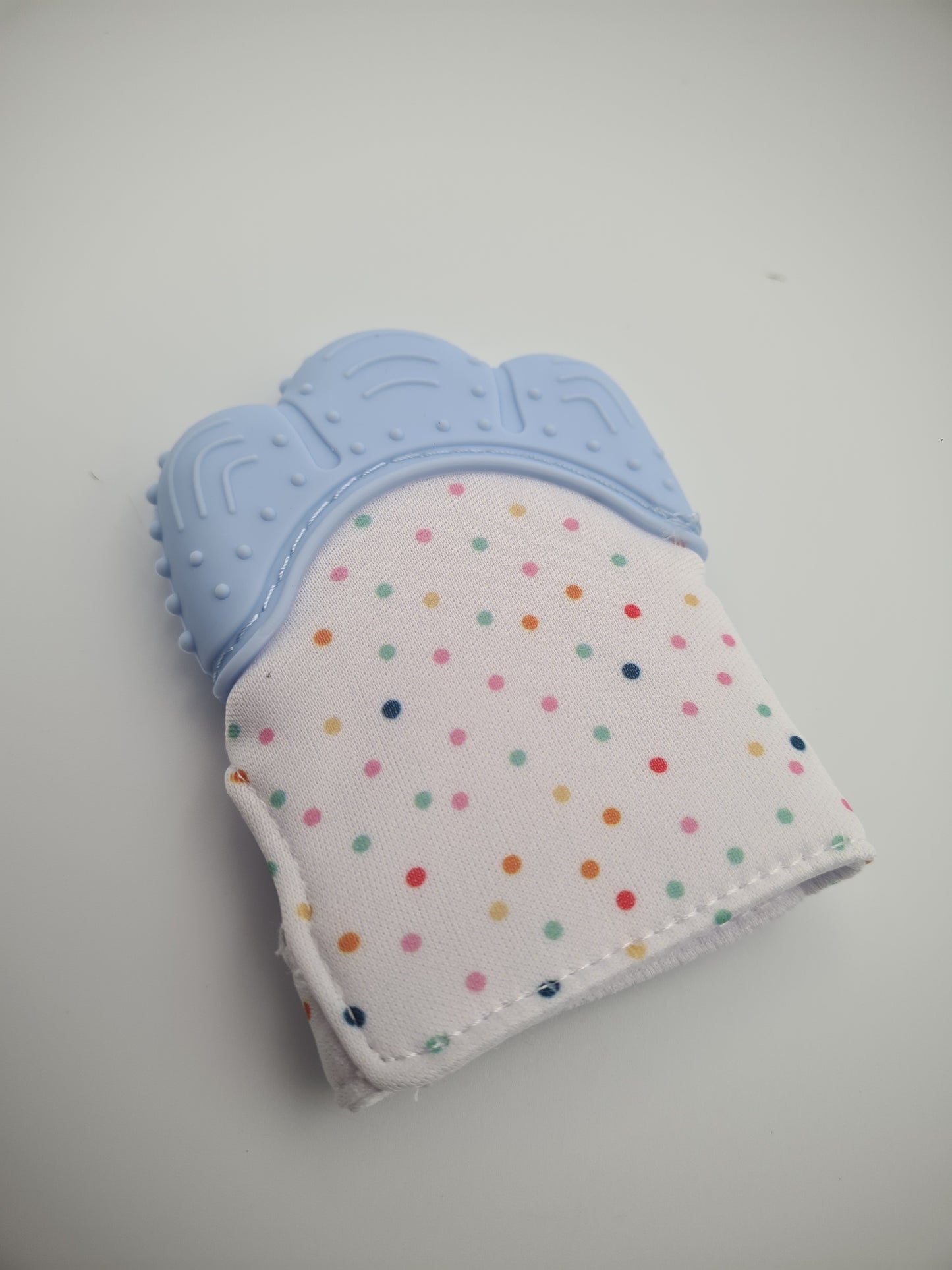 Silicone Baby Teething Mitten – Blue Self-Soothing Teether Glove