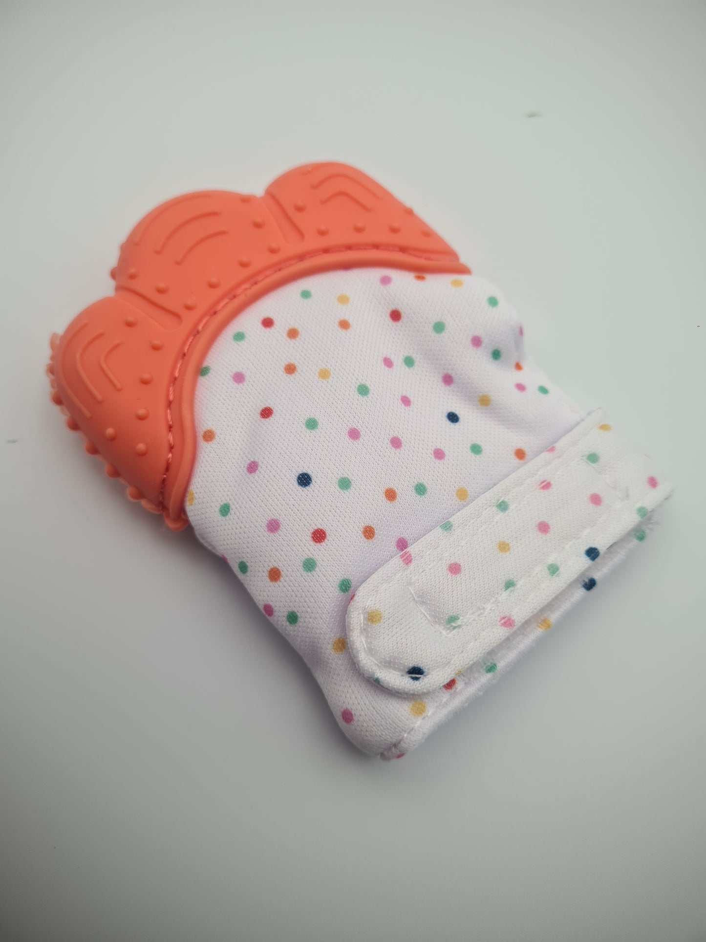 Silicone Baby Teething Mitten –  Orange Self-Soothing Teether Glove