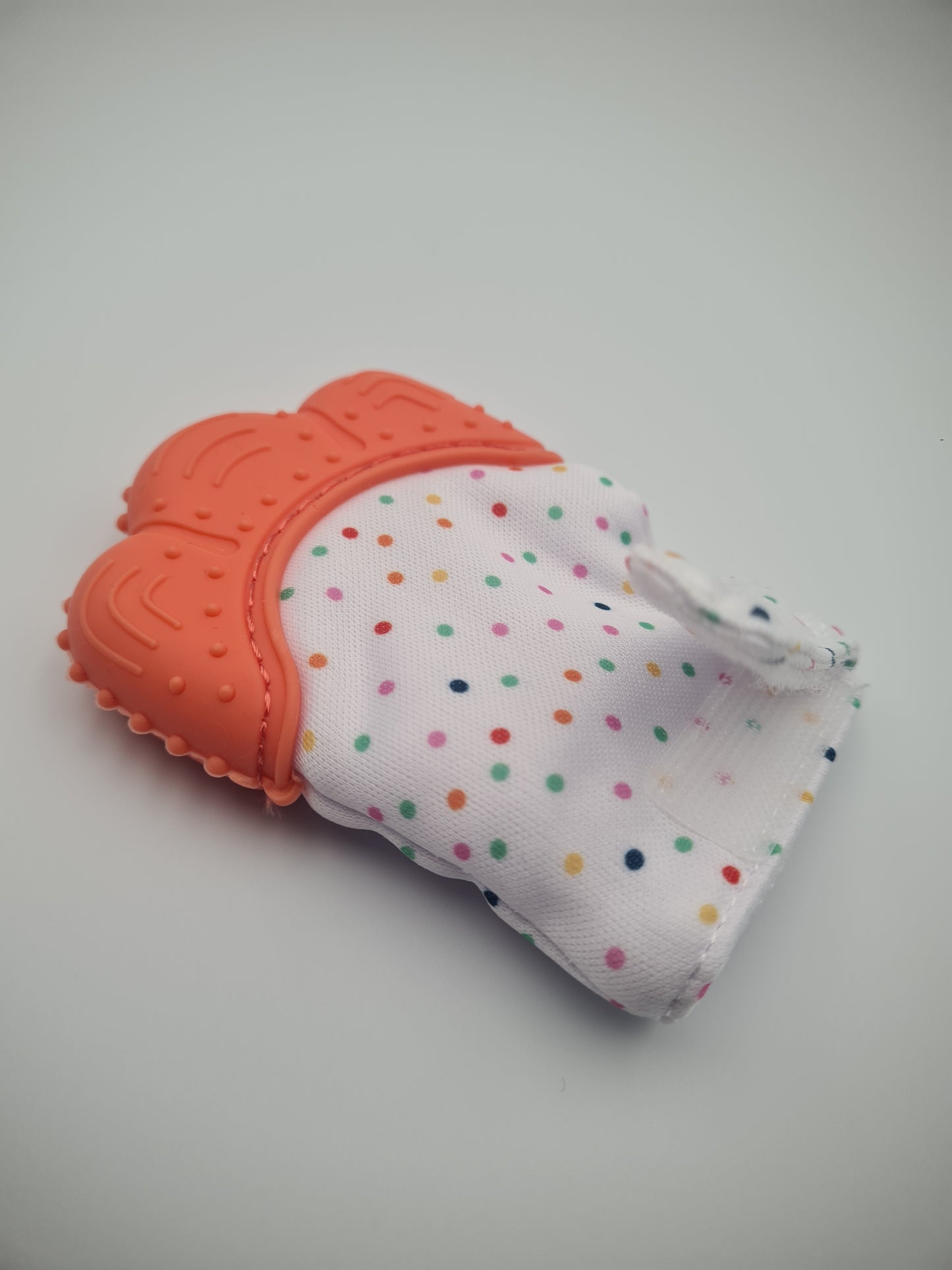 Silicone Baby Teething Mitten –  Orange Self-Soothing Teether Glove