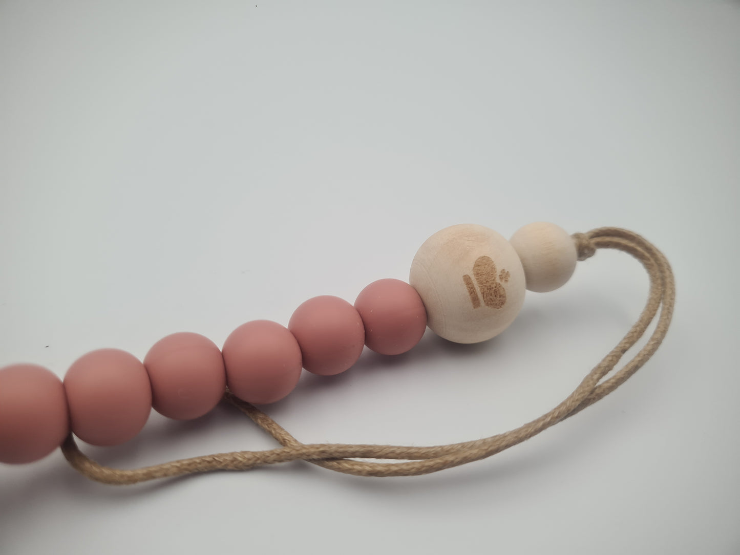 Silicone & Wooden Dummy Clip – BPA-Free Pacifier Holder Blushwood