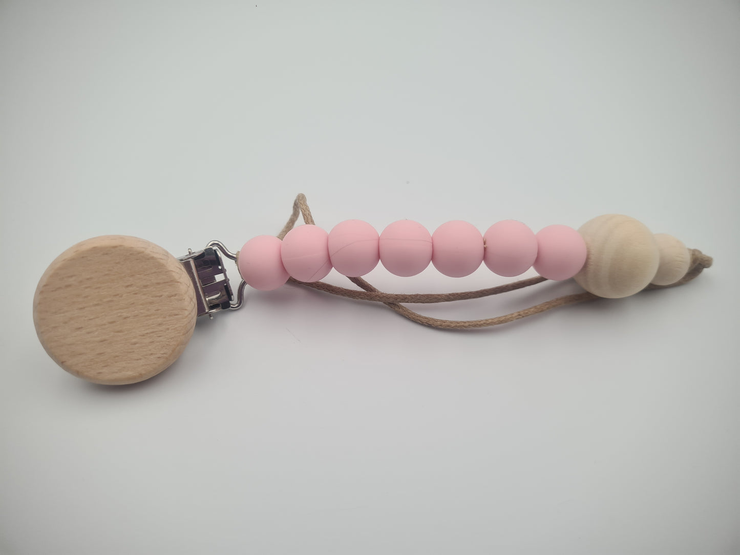 Silicone & Wooden Dummy Clip – BPA-Free Pacifier Holder Petal Clay
