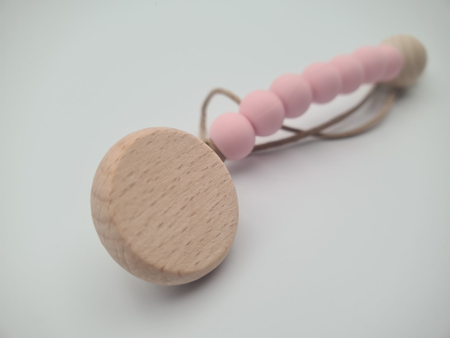 Silicone & Wooden Dummy Clip – BPA-Free Pacifier Holder Petal Clay
