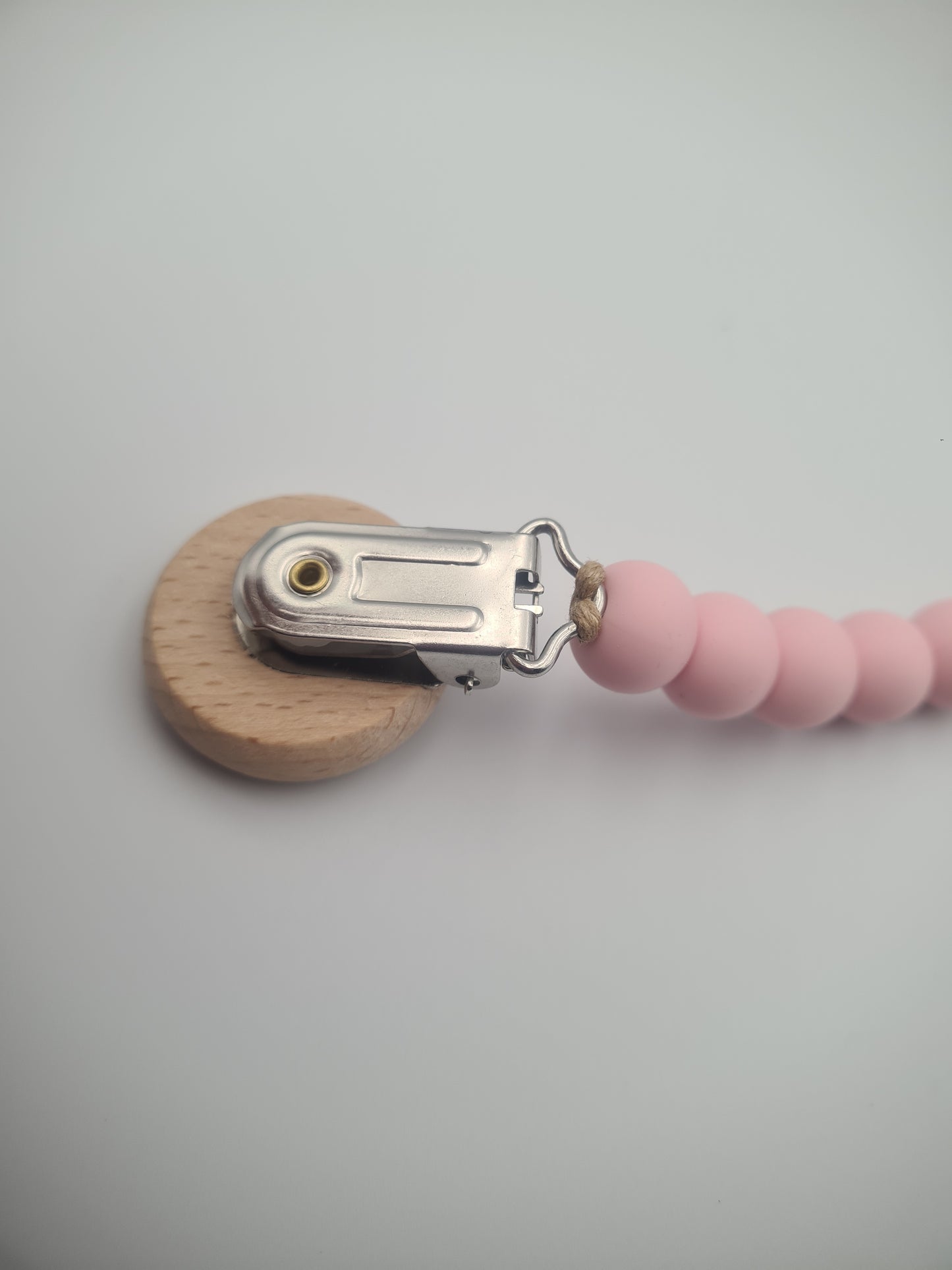 Silicone & Wooden Dummy Clip – BPA-Free Pacifier Holder Petal Clay