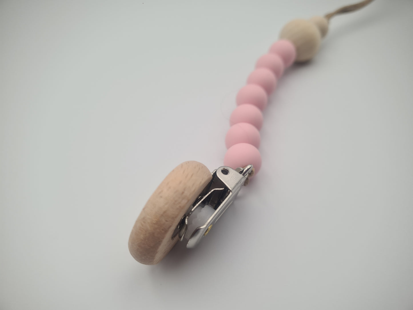 Silicone & Wooden Dummy Clip – BPA-Free Pacifier Holder Petal Clay