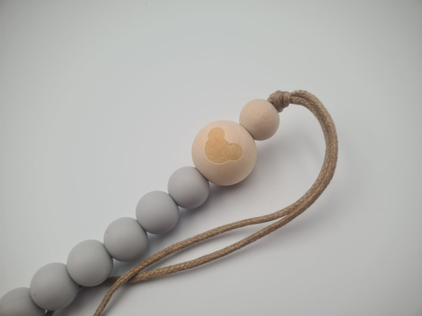 Silicone & Wooden Dummy Clip – BPA-Free Pacifier Holder Cloud Stone