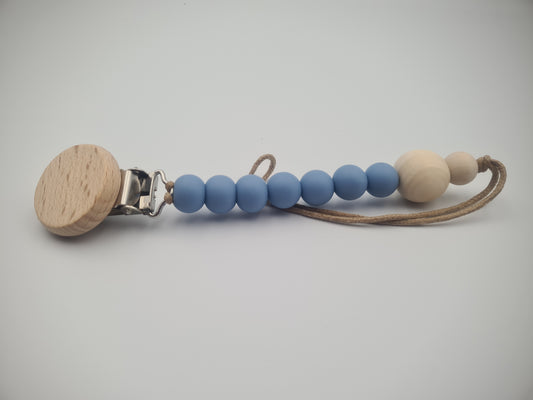 Silicone & Wooden Dummy Clip – BPA-Free Pacifier Holder Willow Sage