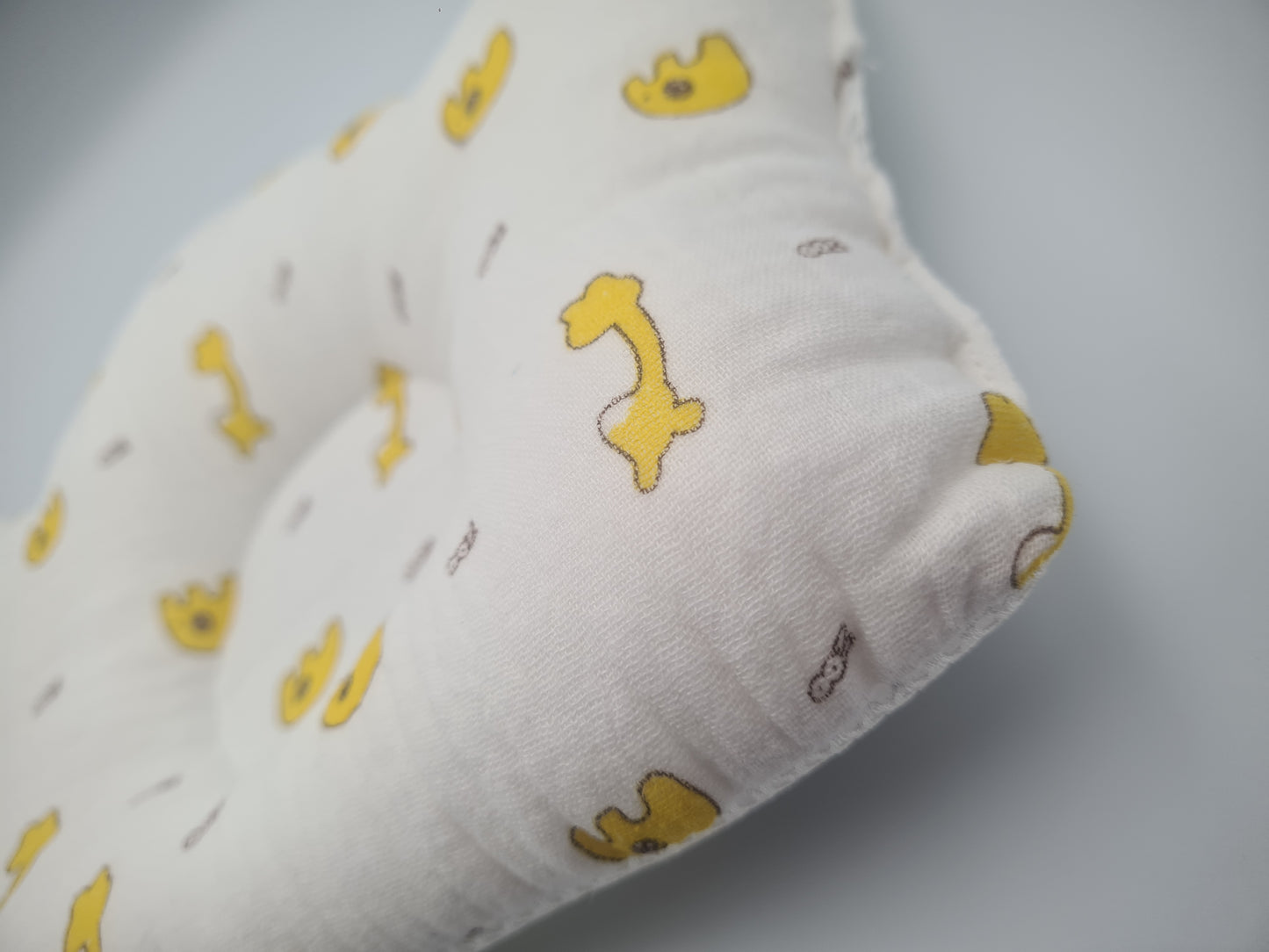 Hush Finds Baby Anti-Flat Head Pillow – Soft Infant Support Cushion (Yellow Print)