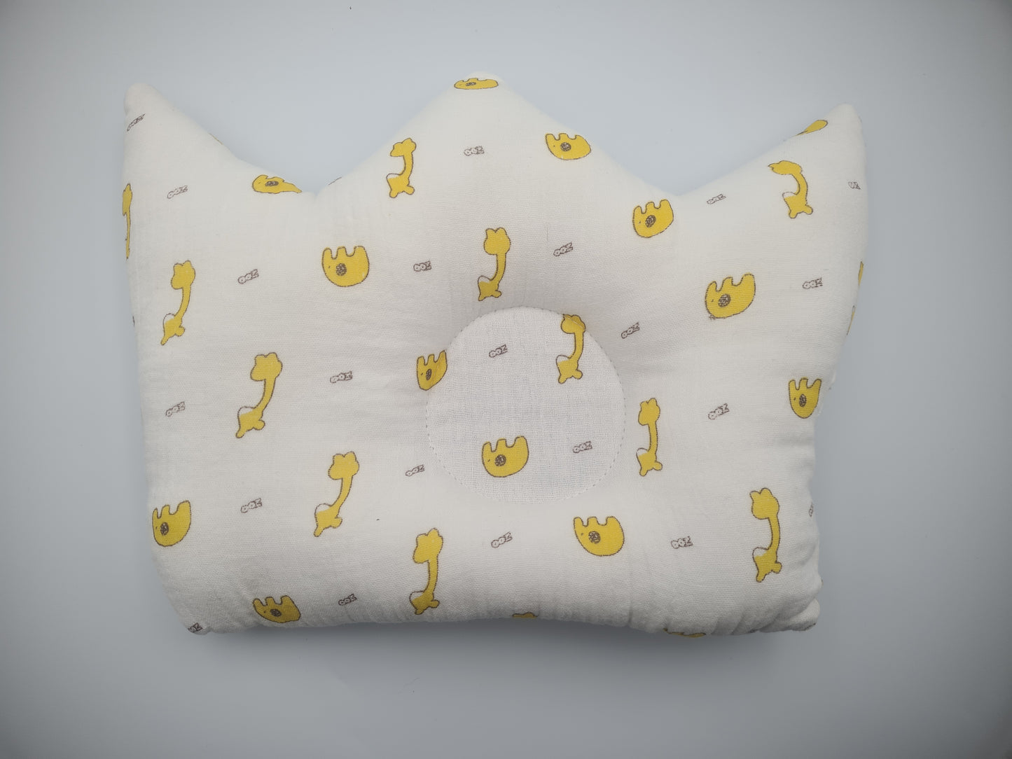 Hush Finds Baby Anti-Flat Head Pillow – Soft Infant Support Cushion (Yellow Print)