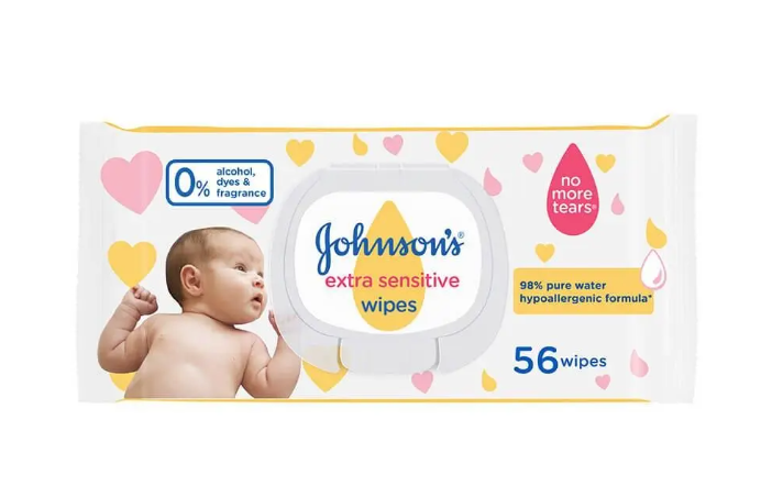 Johnson's Extra Sensitive Baby Wipes – 56 Pack