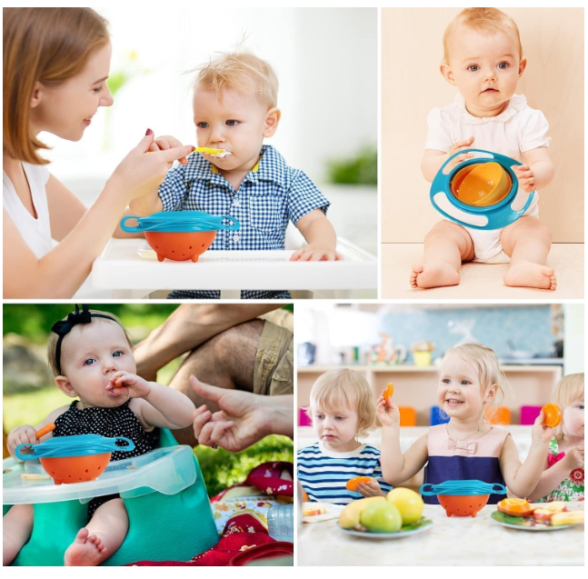 360° Rotating Spill-Proof Kids Bowl – No-Spill Gyro Feeding Bowl
