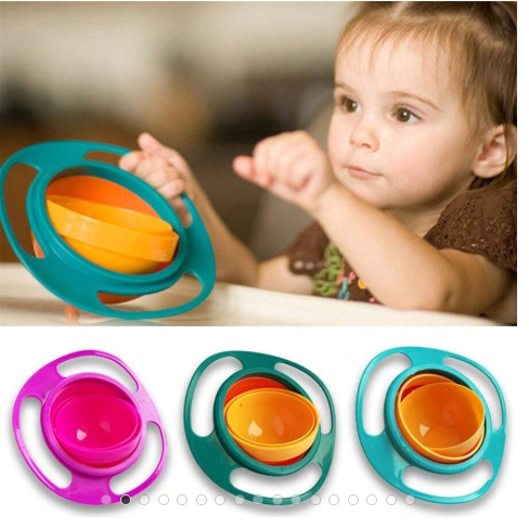 360° Rotating Spill-Proof Kids Bowl – No-Spill Gyro Feeding Bowl